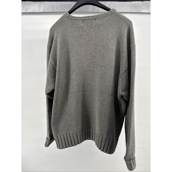 Vintage 90s Polo Ralph Lauren USA Flag Heavy Cotton Knit Sweater Grey Rare RL - Picture 8 of 8
